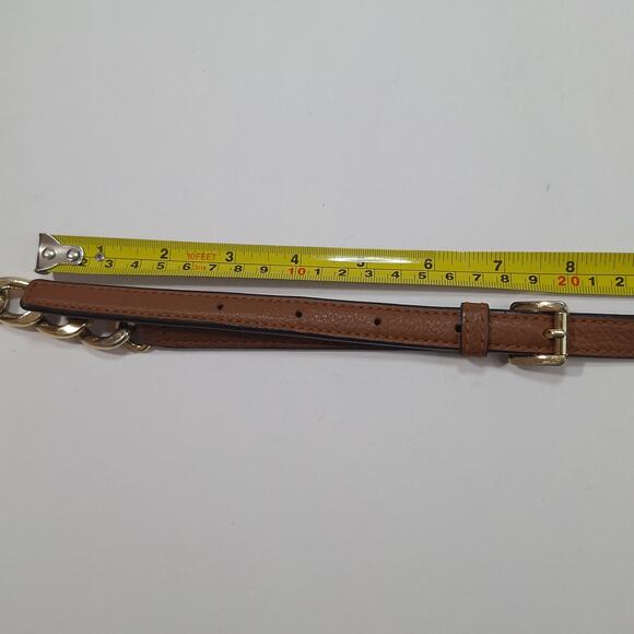 Michael Kors Purse Hamilton Brown/Tan Pebbled Leather Crossbody Shoulder Bag - Picture 13 of 14